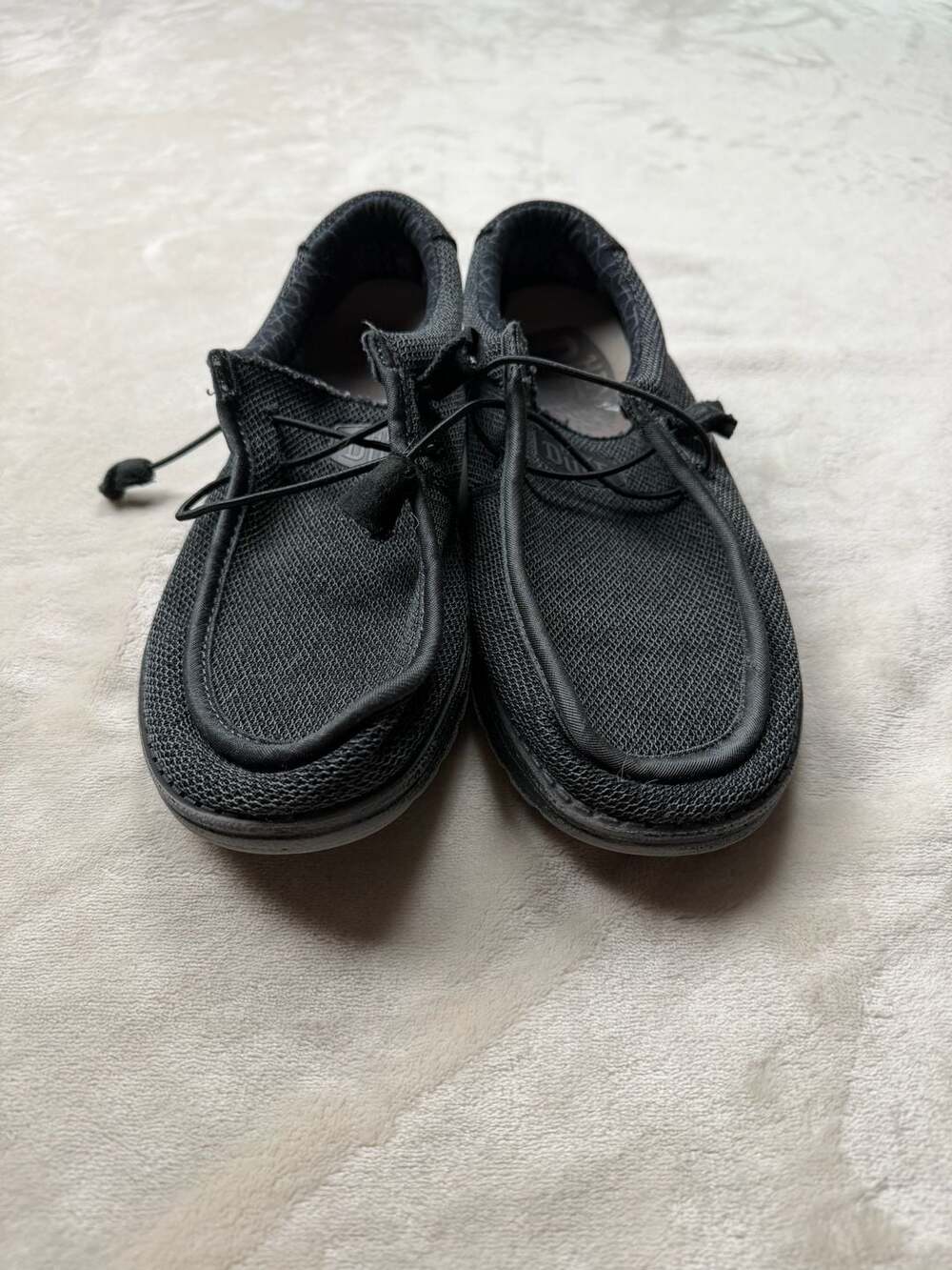 Hey Dude Wally Sox Casual Shoes Black Mesh Slip On
